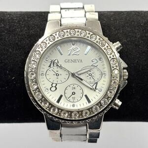Silver & White Men's Watch